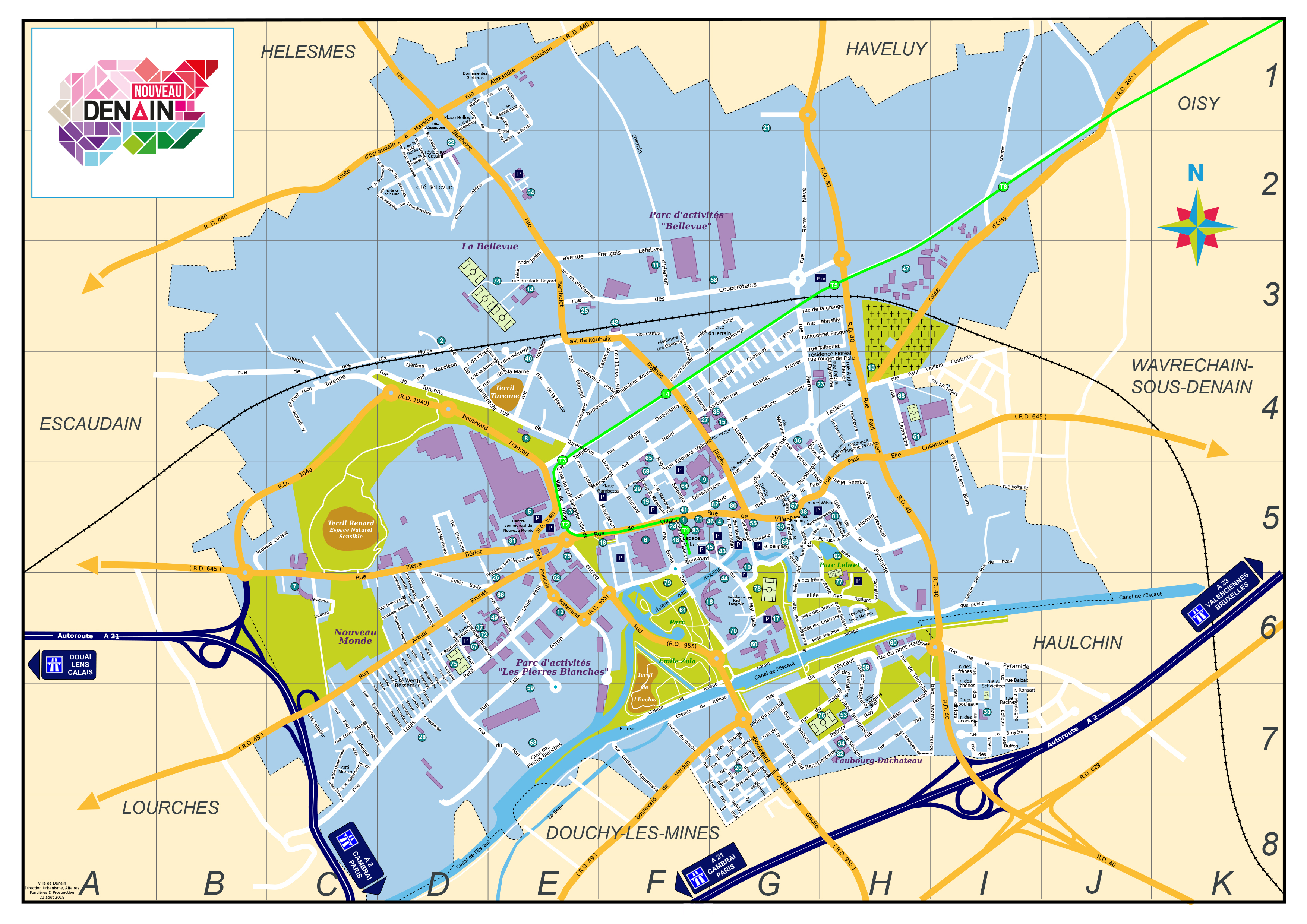 Plan de la ville de Denain Ville de Denain